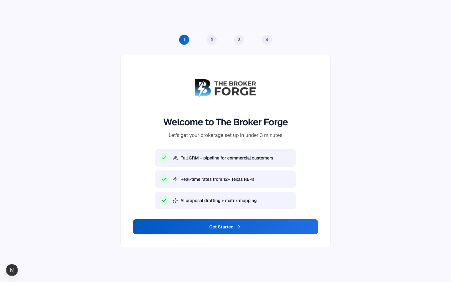 Step 1 — basic brokerage profile